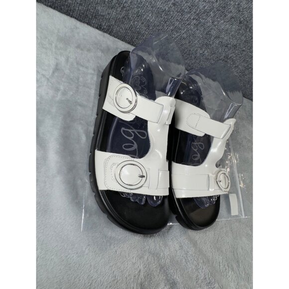 Alegria womens size 9  EURO 39 White Leather Sandals With Buckles slip on - Picture 6 of 16